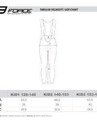 Spodenki dziecięce z wkładką FORCE REFLEX LINE KID, czarne 153-164