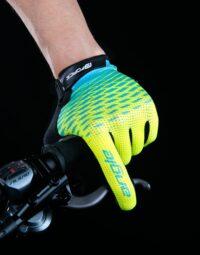 Rękawiczki letnie FORCE MTB ANGLE, fluo-niebieskie XL