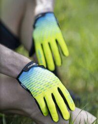 Rękawiczki letnie FORCE MTB ANGLE, fluo-niebieskie XL