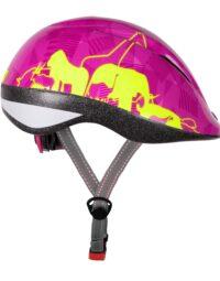 Kask dziecięcy FORCE FUN ANIMALS, fluo-różowy M