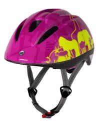 Kask dziecięcy FORCE FUN ANIMALS, fluo-różowy M