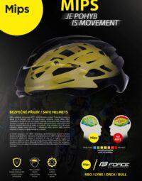 Kask rowerowy FORCE ORCA MIPS, fluo mat-szary S-M