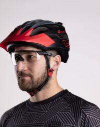 Kask MTB FORCE RAPTOR, szaro-czerwony - S/M