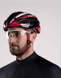 Kask FORCE ROAD czarno-czerwono-biały - S/M