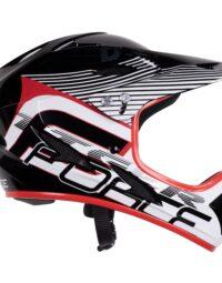 Kask FORCE TIGER downhill, czarno-biało-czerwony - L/XL