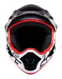 Kask FORCE TIGER downhill, czarno-biało-czerwony - L/XL