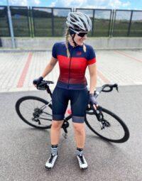 Koszulka damska FORCE ASCENT, niebiesko-czerwona XL