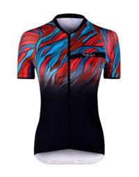 Koszulka damska FORCE LIFE LADY, czarno-niebiesko-czerwona XL
