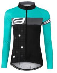 Bluza damska FORCE SQUARE, czarno-turkusowa M