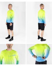 Bluza FORCE MTB ANGLE, fluo-niebieska XL
