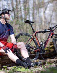 Koszulka FORCE MTB ANGLE, niebiesko-czerwona XL