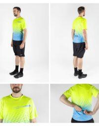 Koszulka FORCE MTB ANGLE, fluo-niebieska XXL