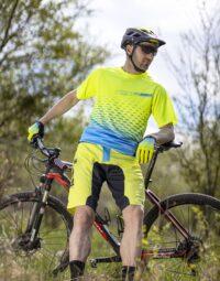 Koszulka FORCE MTB ANGLE, fluo-niebieska XXL