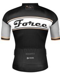 Koszulka kolarska FORCE RETRO, czarno-złota XL