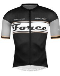 Koszulka kolarska FORCE RETRO, czarno-złota XL