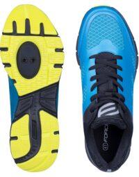 Buty rowerowe FORCE GO, niebiesko-czarno-fluo 36