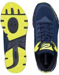 Buty rowerowe FORCE GO, niebiesko-fluo 40