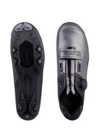 Buty rowerowe FORCE VIRTUOSO GRAVEL, czarno-srebrne 44