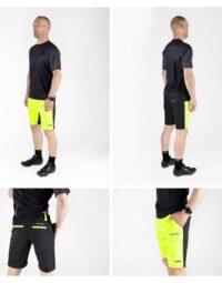 Spodenki z wkładką FORCE BLADE MTB, czarno-fluo S