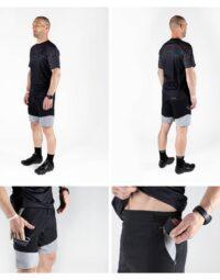Spodenki z wkładką FORCE STORM, czarno-szare 3XL