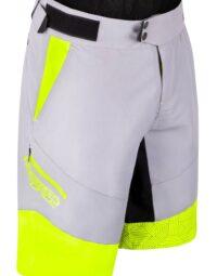 Spodenki z wkładką FORCE STORM, szaro-fluo L