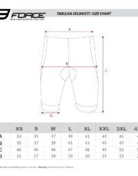 Spodenki z wkładką FORCE B30, czerwone 3XL