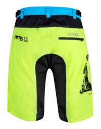 Spodenki z wkładką FORCE MTB-11, fluo L