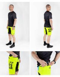 Spodenki z wkładką FORCE MTB-11, fluo L