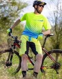 Spodenki z wkładką FORCE MTB-11, fluo L