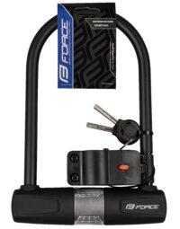 Zapięcie rowerowe U-lock FORCE with holder 11,5cm x 18,9cm, black