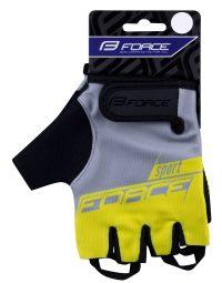Rękawiczki FORCE SPORT, szaro-żółte L