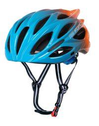 Kask rowerowy FORCE BULL HUE, niebiesko-pomarańczowy L-XL