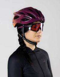 Kask rowerowy FORCE BULL HUE, fioletowo-morelowy S-M