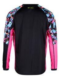 Koszulka z długim rękawem FORCE RECKLESS, czarno-różowo-fluo 3XL