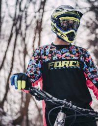 Koszulka z długim rękawem FORCE RECKLESS, czarno-różowo-fluo 3XL