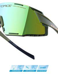 Okulary przeciwsłoneczne FORCE GRIP, oliwkowo-złote, złote soczewki revo