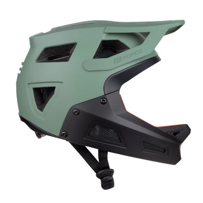 Kask FORCE DROP downhill, zielono-czarny XS-S