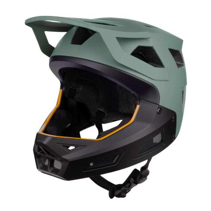 Kask FORCE DROP downhill, zielono-czarny XS-S
