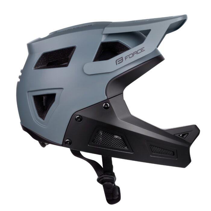 Kask FORCE DROP downhill, szaro-czarny S-M