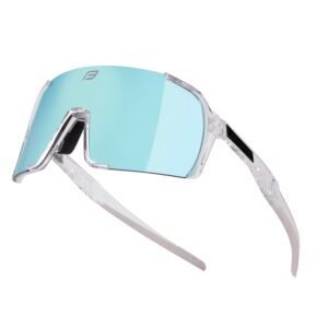 okulary przeciwsłoneczne FORCE GLARE, przezroczyste, z niebieskimi lustrzanymi szkłami