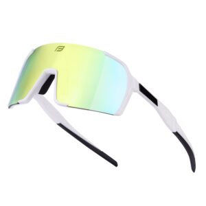 okulary przeciwsłoneczne FORCE GLARE, białe, z żółtymi lustrzanymi szkłami