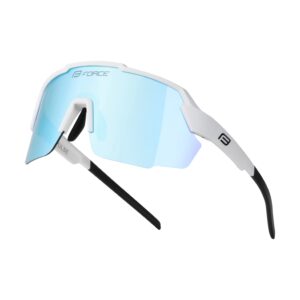 okulary przeciwsłoneczne FORCE PULSE, białe, z niebieskimi lustrzanymi szkłami
