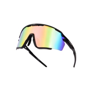 okulary przeciwsłoneczne FORCE CYCLONE, czarne, z niebiesko-fioletowymi szkłami
