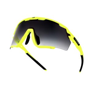 okulary przeciwsłoneczne FORCE CYCLONE, czarne z fluo, czarne soczewki