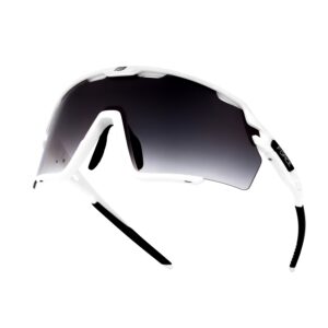 okulary przeciwsłoneczne FORCE CYCLONE, białe, z czarnymi przezroczystymi szkłami