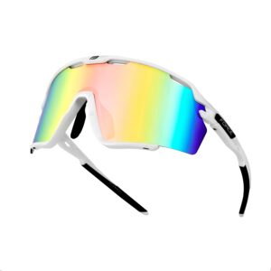 okulary przeciwsłoneczne FORCE CYCLONE, białe, z niebiesko-fioletowymi szkłami