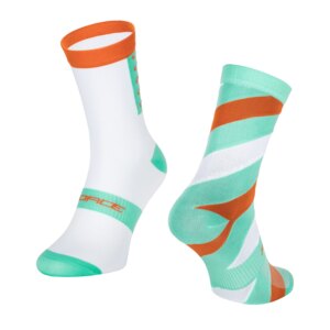 skarpety FORCE SLANTED, white-green S-M/36-41